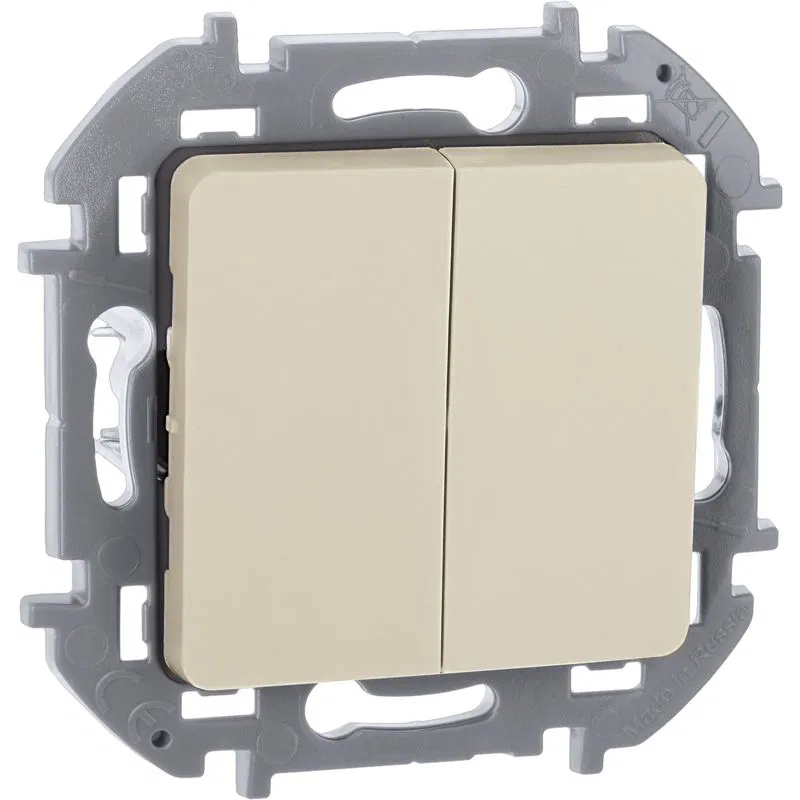 Выключатель 2-кл. Inspiria 10А IP20 250В 10AX механизм сл. кость IEK 673621 Legrand (группа IEK)