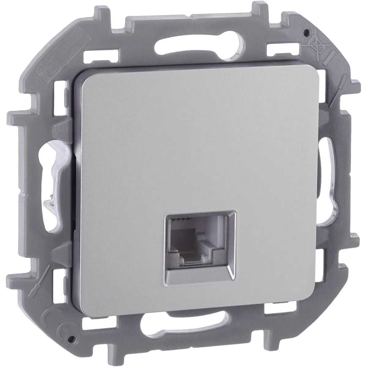 Telephone socket Inspiria RJ11 mechanism alum. IEK 673822 Legrand (IEK group)