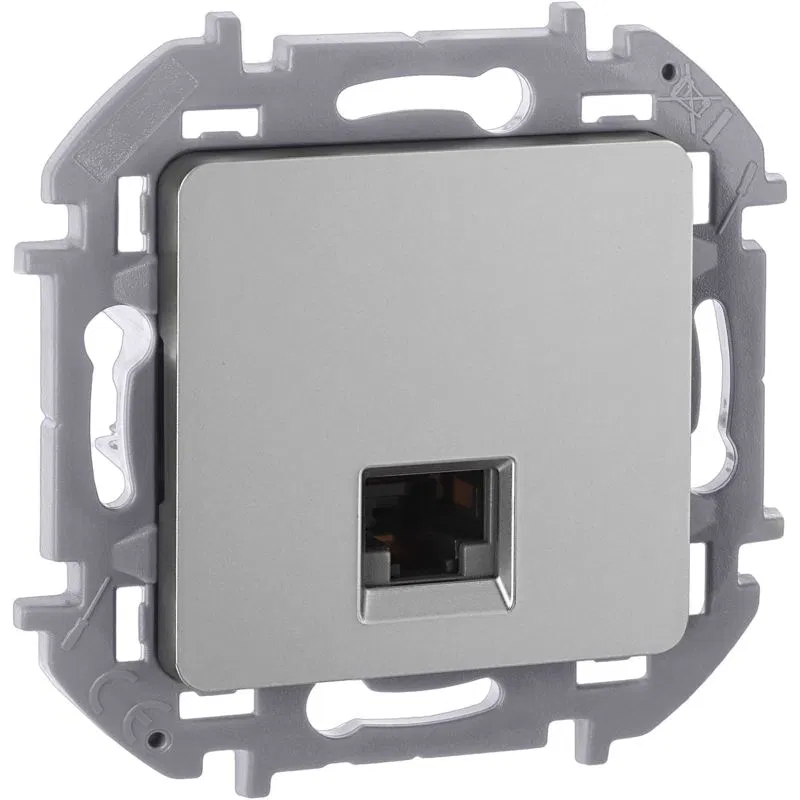 Розетка компьютерная Inspiria RJ45 кат.5E UTP алюм. IEK 673827 Legrand (группа IEK)