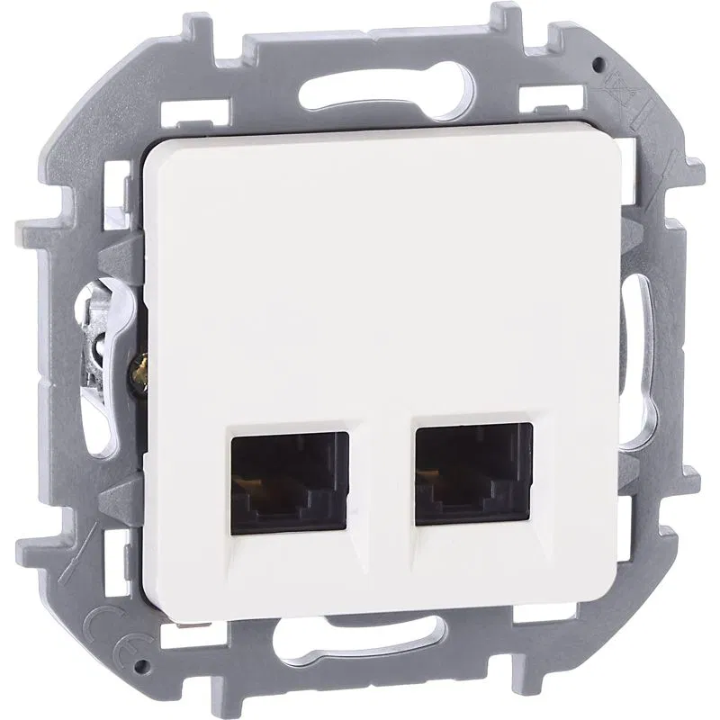 Розетка компьютерная 2-м Inspiria RJ45 кат.5E UTP бел. IEK 673835 Legrand (группа IEK)