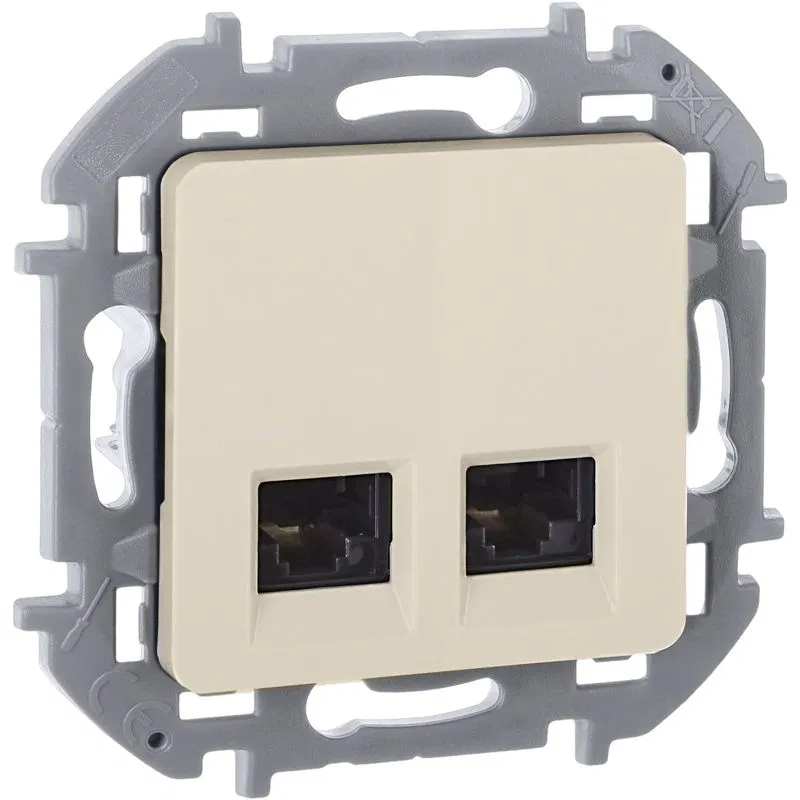 Розетка компьютерная 2-м Inspiria RJ45 кат.5E UTP сл. кость IEK 673836 Legrand (группа IEK)