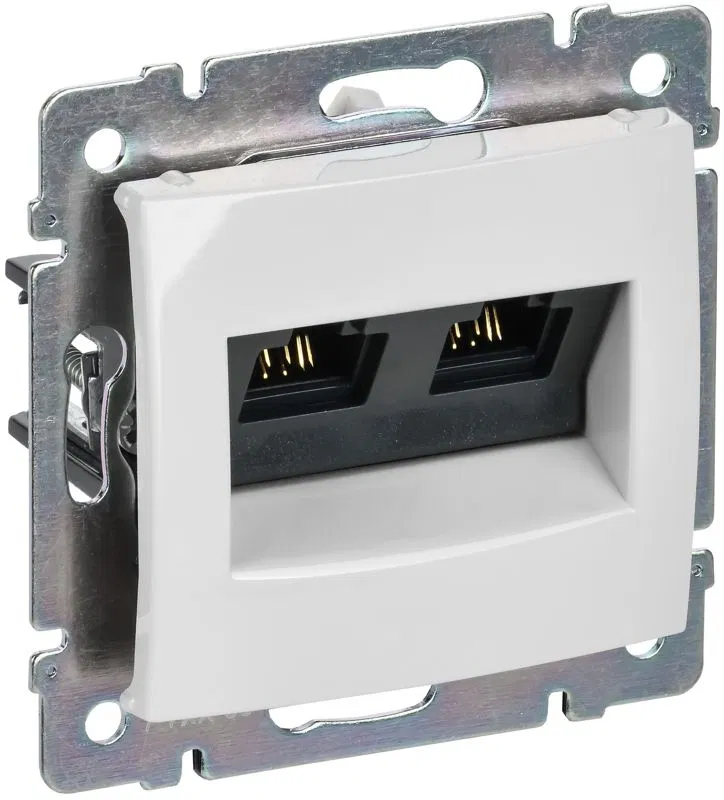 Розетка компьютерная 2-м СП Valena RJ45 кат.5 UTP механизм бел. (DIY-упак.) IEK 694292 Legrand (группа IEK)