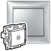 Выключатель 1-кл. СП Valena 10А IP31 с подсветкой механизм алюм. (DIY-упак.) IEK 694340 Legrand (группа IEK)