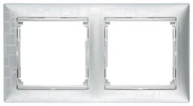 Рамка 2-м Valena горизонт. матов. алюм. (блист.) IEK 694354 Legrand (группа IEK)