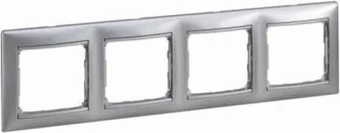 Рамка 4-м Valena горизонт. матов. алюм. (блист.) IEK 694379 Legrand (группа IEK)