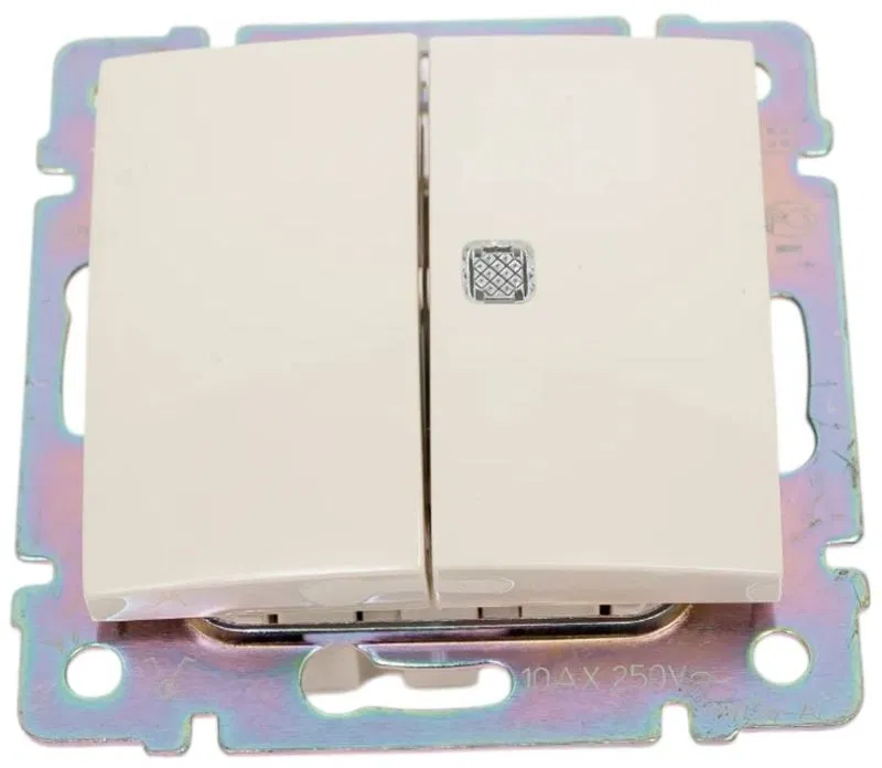 Выключатель 2-кл. СП Valena 10А IP31 с индикацией механизм сл. кость (DIY-упак.) IEK 695606 Legrand (группа IEK)