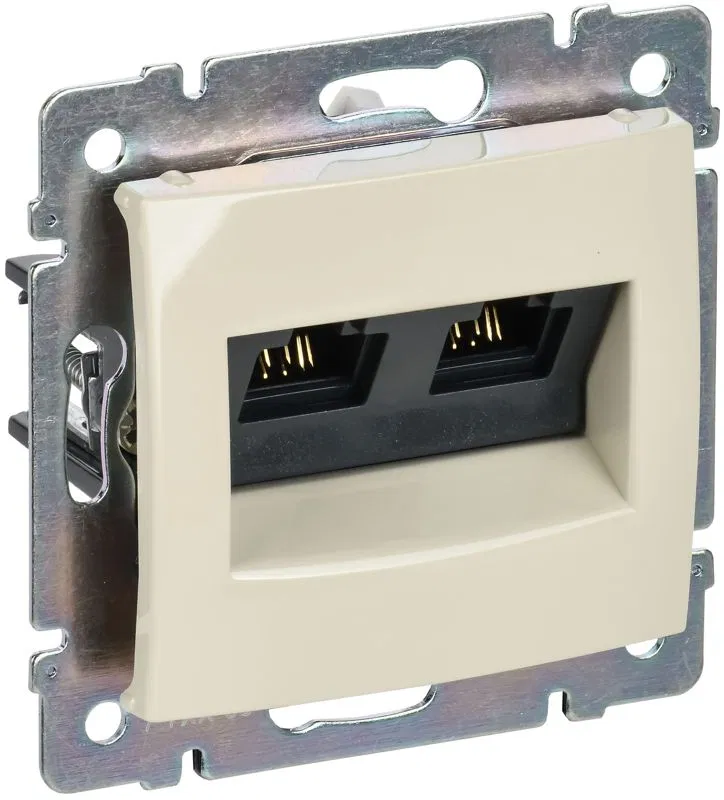 Розетка компьютерная 2-м СП Valena RJ45 кат.5 UTP механизм сл. кость (DIY-упак.) IEK 695626 Legrand (группа IEK)