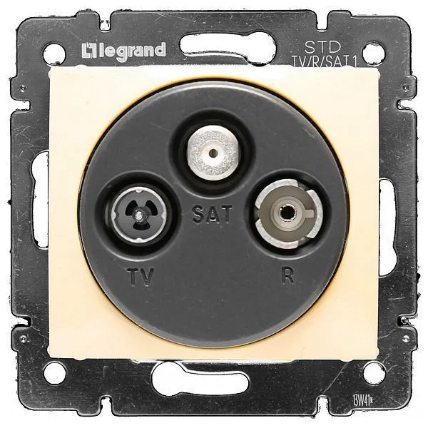 Розетка телевизионная TV/FM/SAT СП Valena механизм сл. кость. (блист.) IEK 695639 Legrand (группа IEK)