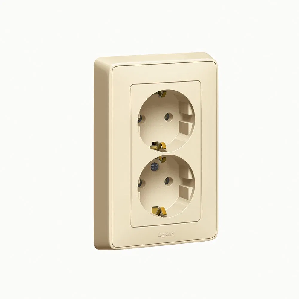 Cariva DIY Socket 2x2P+E, German standard, ivory 695918 Legrand