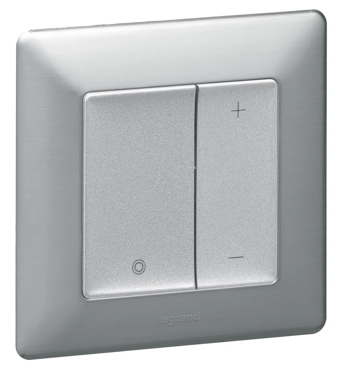 Valena LIFE. Universal button dimmer 400W without neutral. With front panel. Aluminum 752662 Legrand