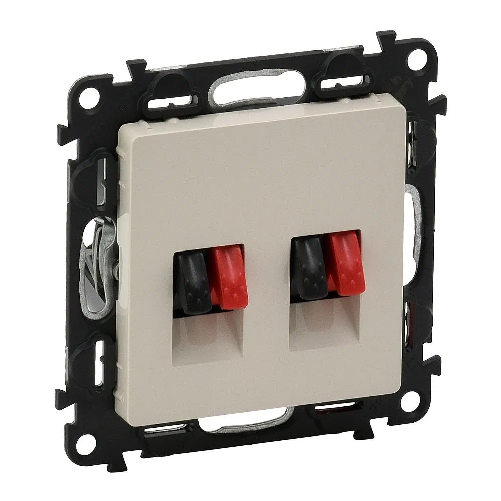 Valena LIFE. Audio socket with spring clamps, with faceplate. Double. Ivory 753578 Legrand