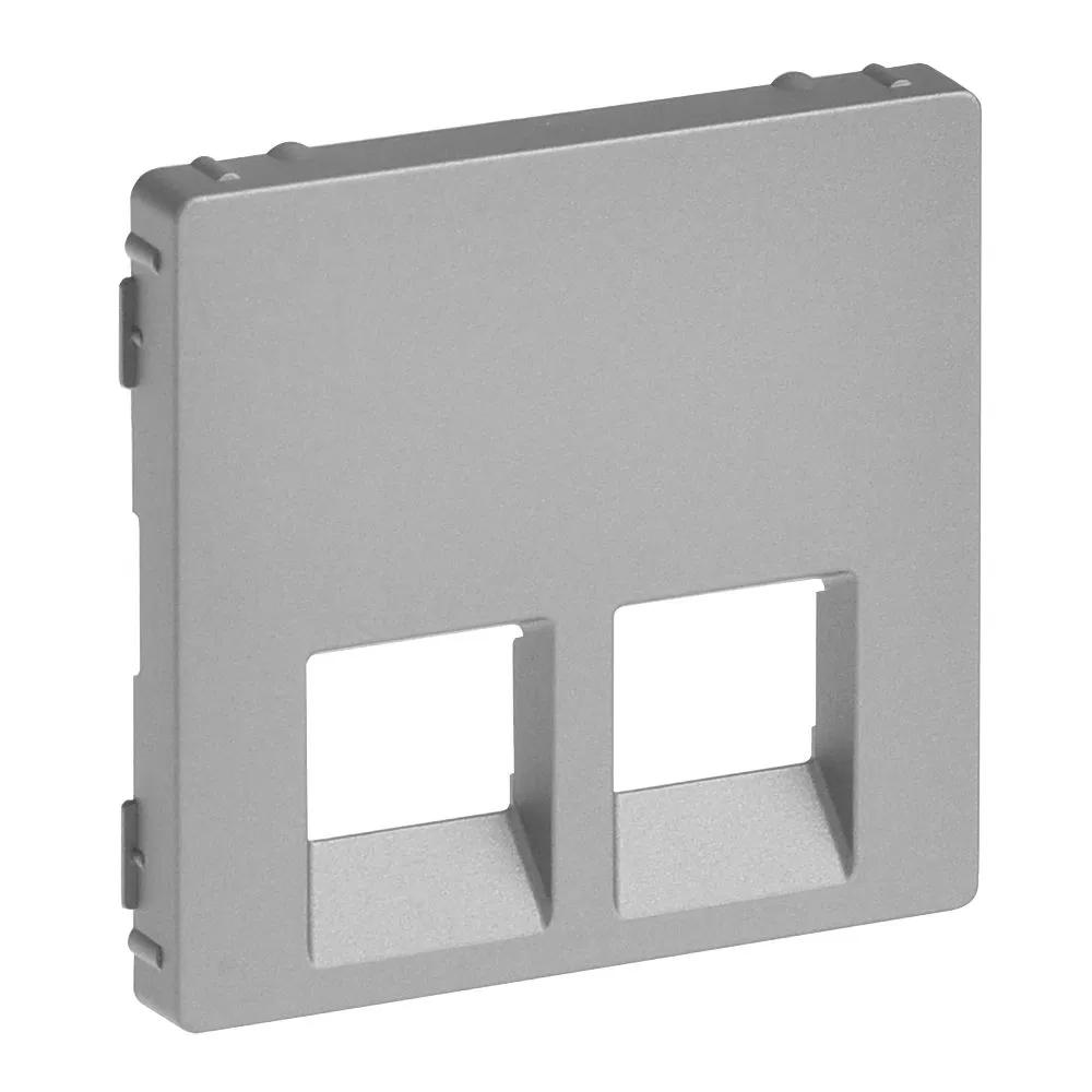Valena LIFE. Faceplate for double telephone/information sockets. Aluminum 755422 Legrand
