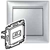 Розетка компьютерная 2-м СП Valena RJ45 кат.6 UTP на захватах механизм алюм. IEK 770247 Legrand (группа IEK)