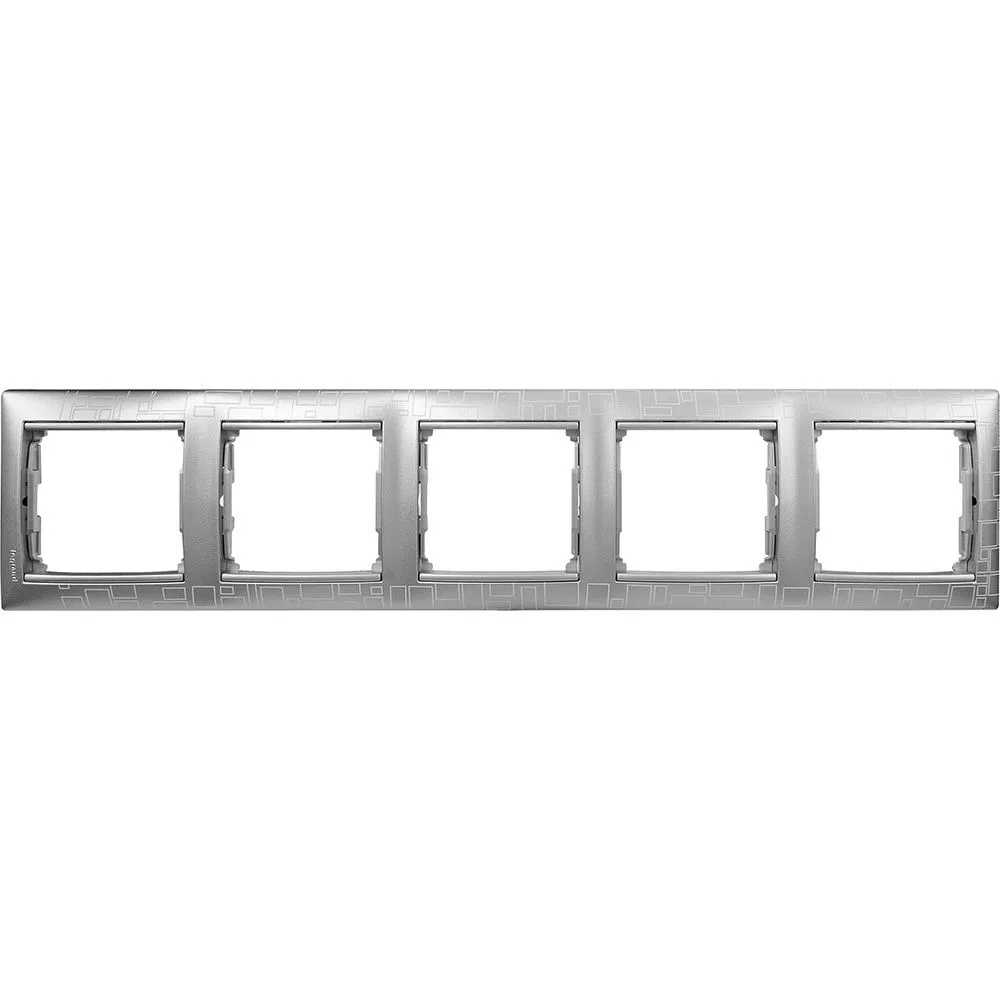 VALENA 5-gang frame aluminium modern 770345 Legrand