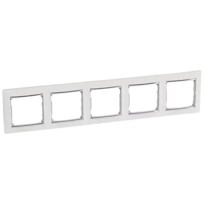 Рамка 5-м Valena горизонт. бел./серебр. IEK 770495 Legrand (группа IEK)