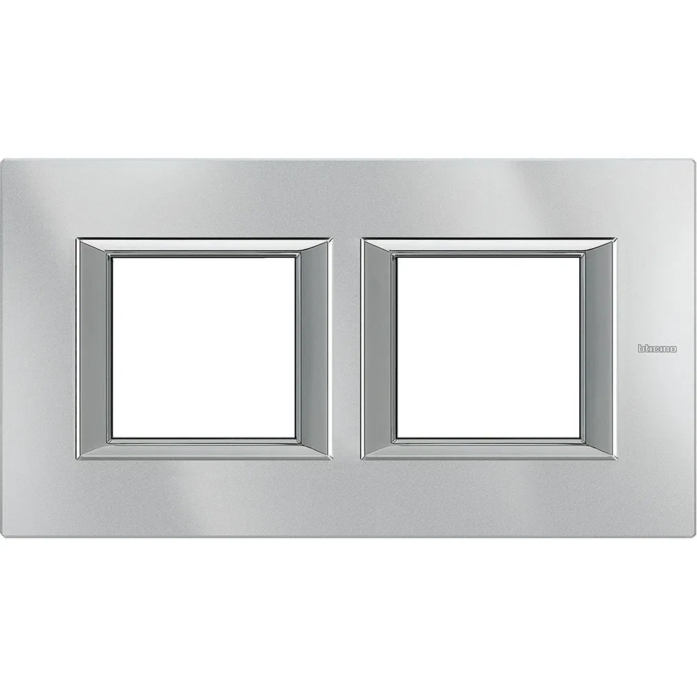 Axolute. Rectangular decorative frame German standard. Horizontal installation. Color "Aluminum" Monochrome. 2+2 modules. HA4802M2HHC Legrand