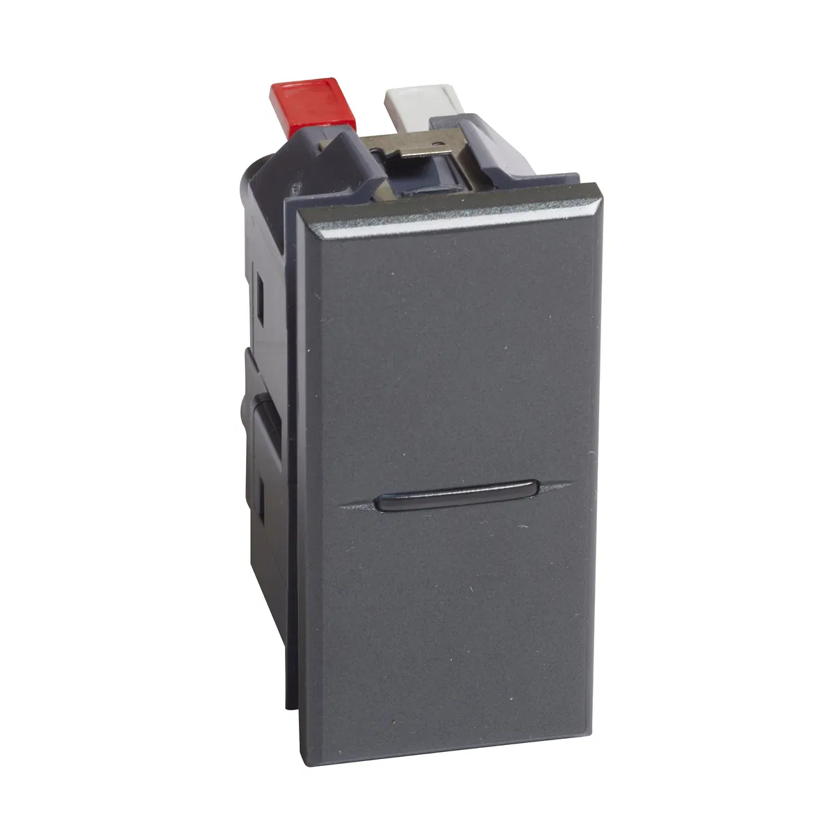Axolute. 单按键轴向按钮 10A 250V. 自动接线端子. 1 模块. 颜色 Anthracite HS4005AN Legrand