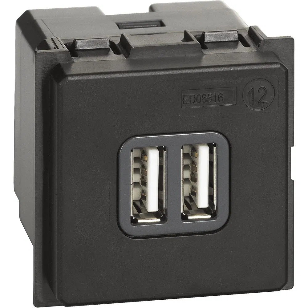 LIVING NOW. USB charger A-A 3000mA 2 modules. K4285C2 Legrand