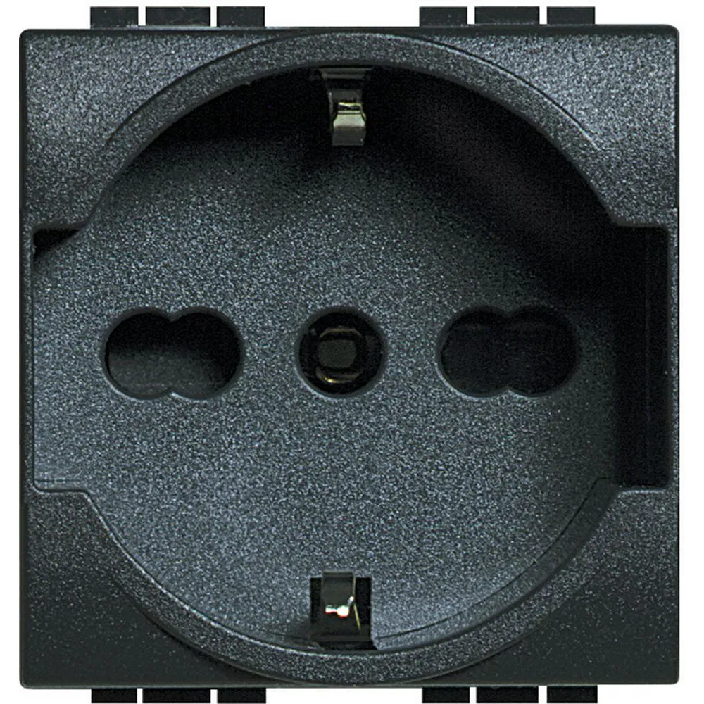 Socket 2P + ground (center, side) 16A with shutters 2 modules L4140/16 Legrand