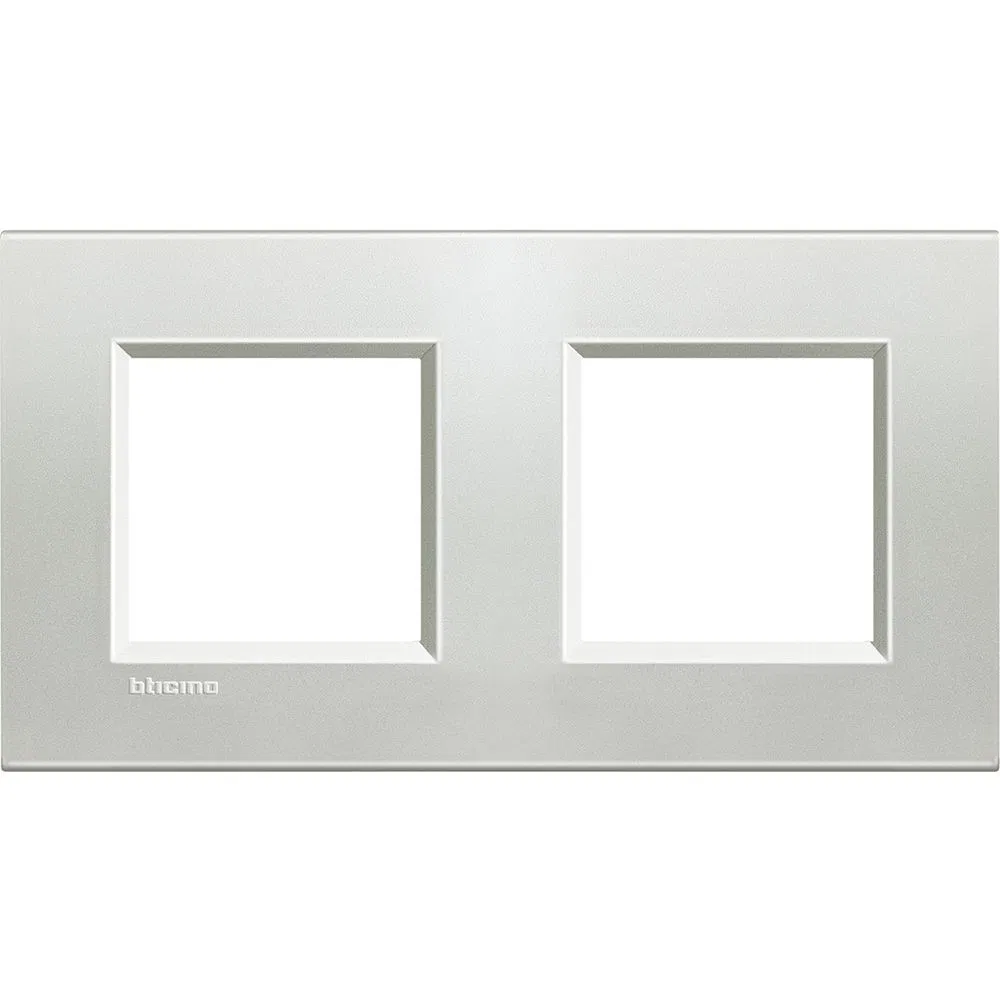 LivingLight Rectangular frame, 2 gangs, color Silver LNA4802M2AG Legrand