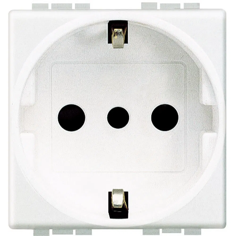 Socket outlet 2P + earth (central, side) 10A/16A with shutters 2 modules N4140