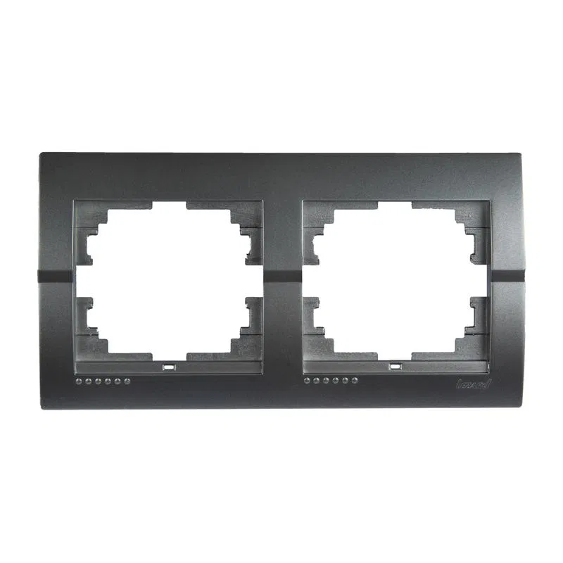 Рамка 2-м Deriy горизонт. серебр. метал. LEZARD 702-2800-147