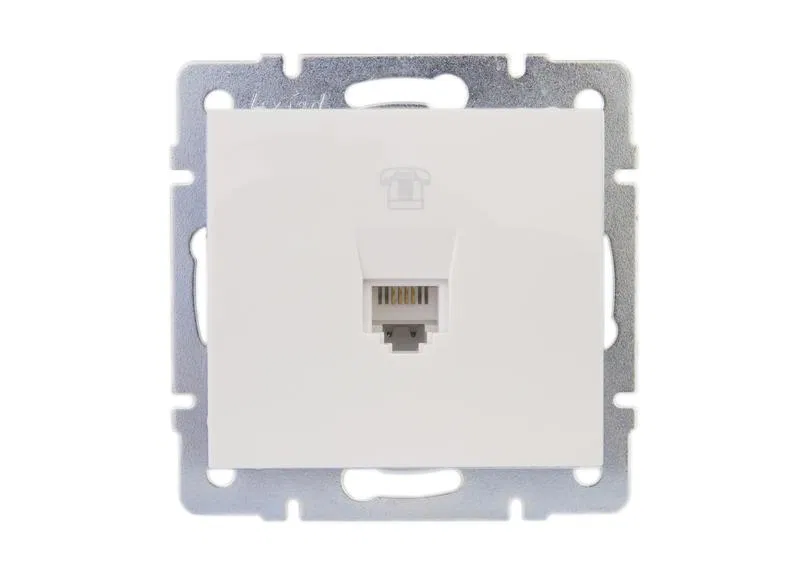 Розетка телефонная СП Rain RJ11 16А IP20 евро стандарт механизм бел. LEZARD 703-0288-137