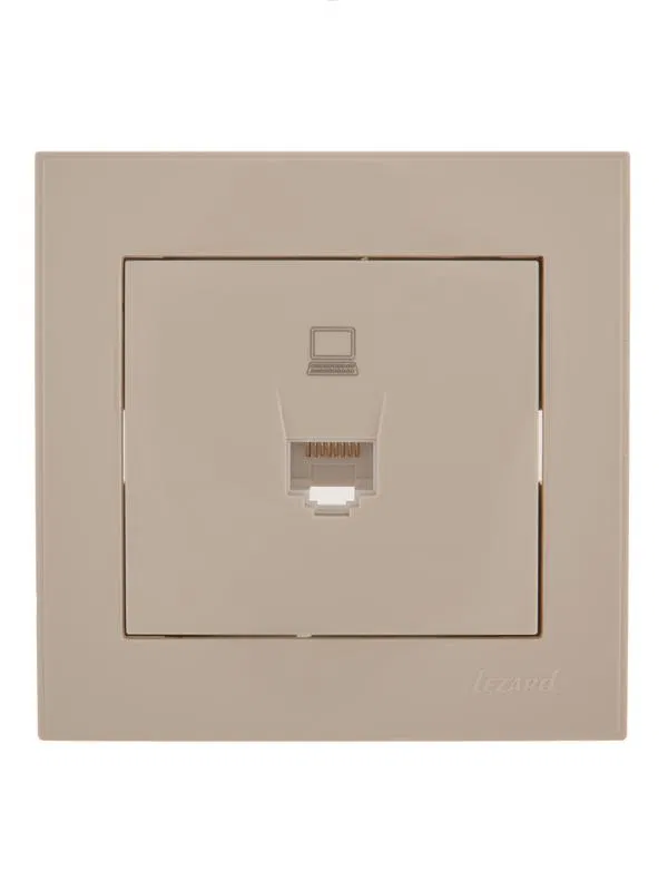 Розетка компьютерная СП Rain RJ45 крем. LEZARD 703-0303-139