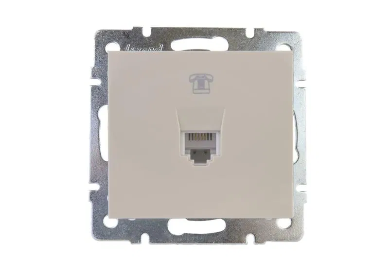 Розетка телефонная Rain RJ11 евро стандарт механизм крем. LEZARD 703-0388-137