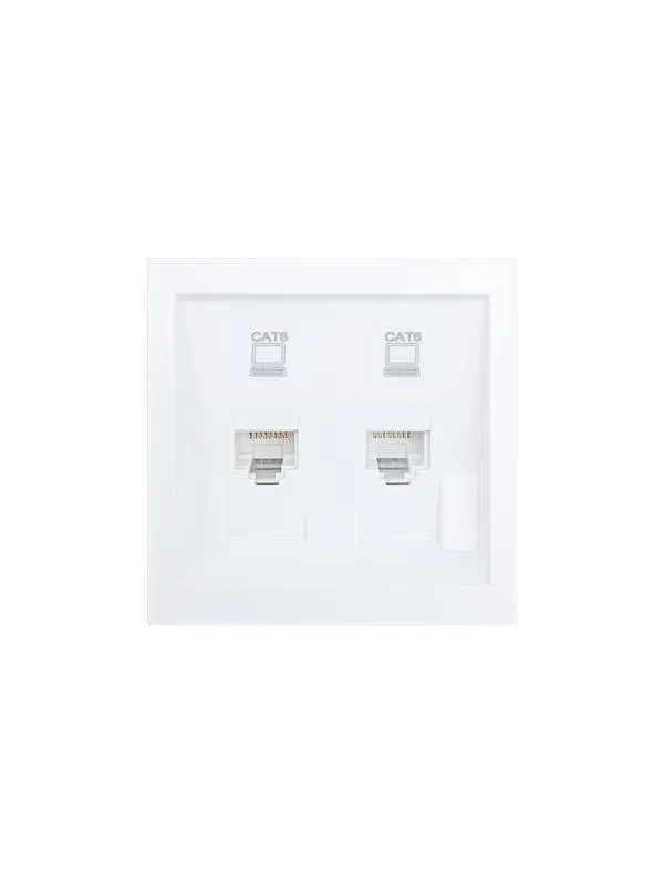 Розетка компьютерная 2-м СП ZIMA IP20 RJ45 с модулем кат.6 механизм бел. LEZARD 704-0288-142