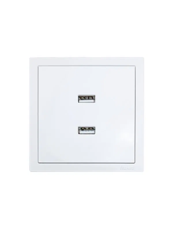 Розетка 2-мест. USB разъем СП ZIMA IP20 бел. LEZARD 704-0288-192