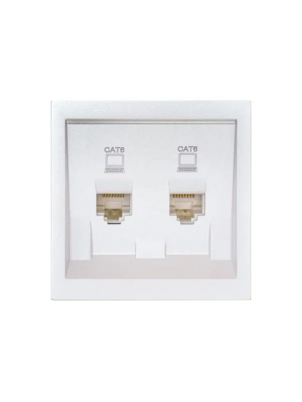 Розетка компьютерная 2-м СП ZIMA IP20 RJ45 с модулем кат.6 механизм бел. искра матов. LEZARD 704-1488-142