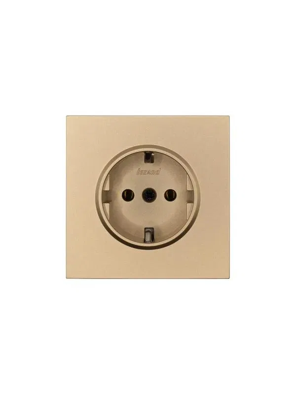 Розетка 1-мест. с/з ПБТ СП ZIMA IP20 10А безвинт. зажим зол. LEZARD 704-3688-122BQC
