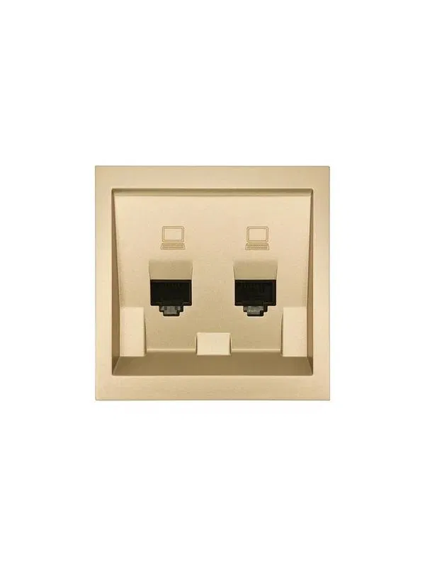 Розетка 2-мест. компьютерная СП ZIMA IP20 зол. LEZARD 704-3688-141
