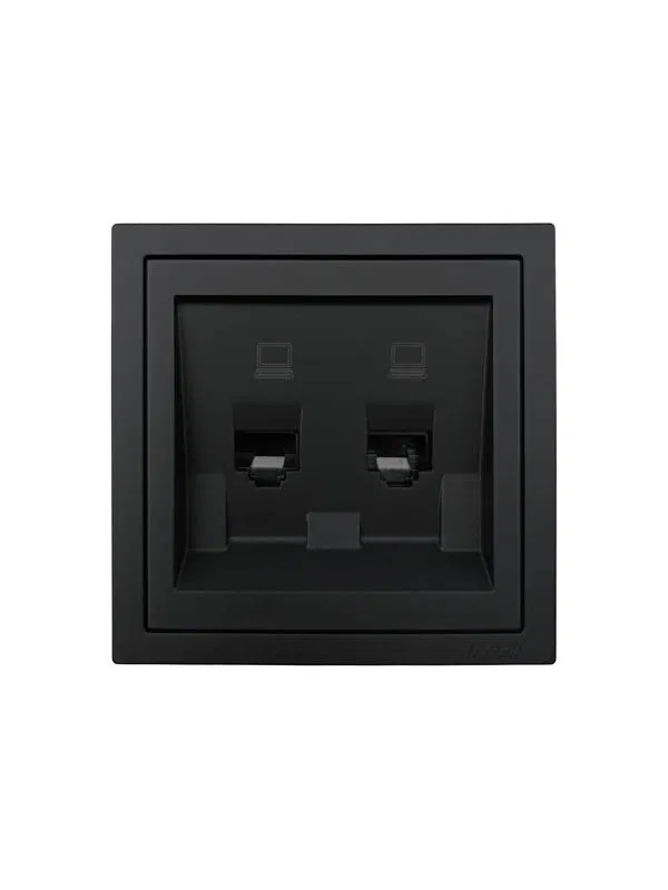 Розетка компьютерная 2-мест. СП ZIMA IP20 черн. бархат LEZARD 704-4288-141