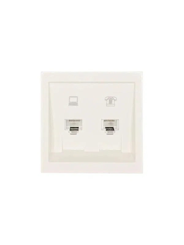 Розетка компьютер+телефон СП ZIMA IP20 слон. кость LEZARD 704-9088-143