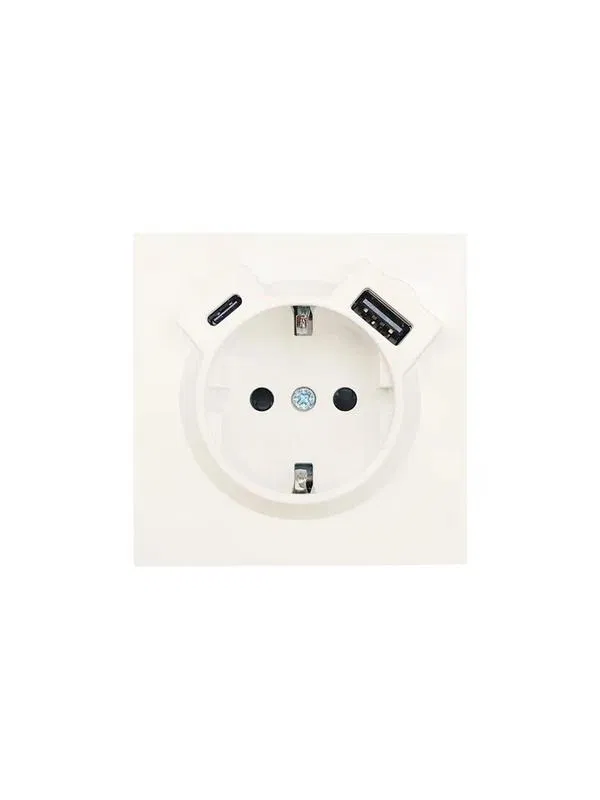 Розетка 1-мест. с/з Type-C+USB разъем СП ZIMA IP20 слон. кость LEZARD 704-9088-181TC