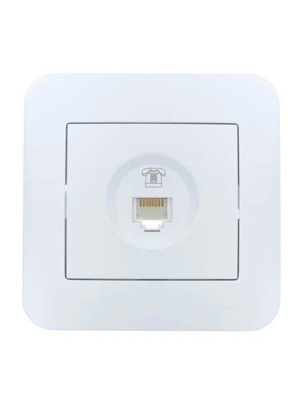 Розетка телефонная евро 1-м СП ASTI IP20 RJ11 в сборе бел. LEZARD 7081-0202-137