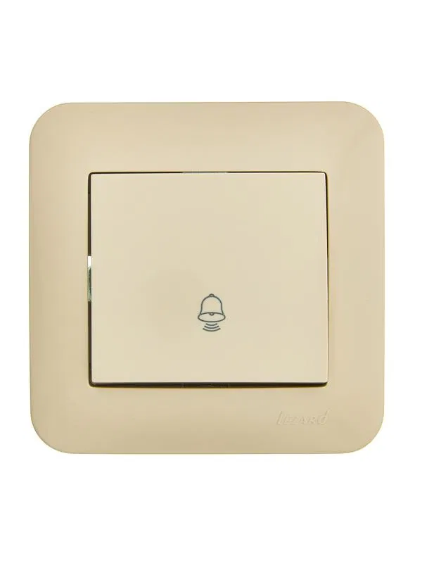 Кнопка звонка 1-кл.СП ASTI 10А IP20 в сборе крем. LEZARD 7081-0303-103