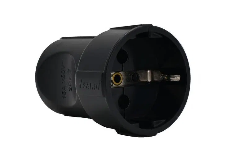 Plug socket Accessories with grounding black LEZARD 715-0600-606B