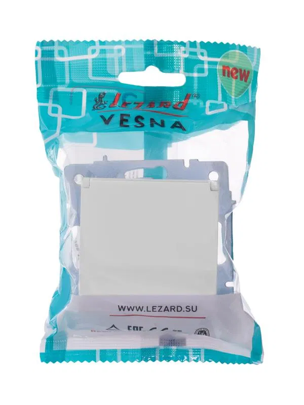 Vesna 1-位带接地插座带盖 PBT 机构白色 LEZARD 742-0288-123B