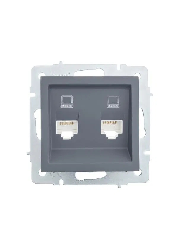 Розетка компьютерная 2-м СП Vesna механизм графит LEZARD 742-3488-141
