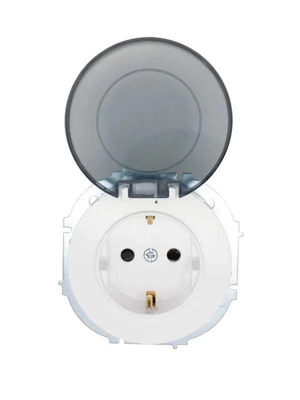 Розетка 1-м СП OSEN IP44 с заземл. с крышкой ПБТ бел. LEZARD 743-0288-123BIPCH