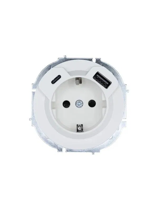 Розетка 1-м СП OSEN с заземл. TC + USB разъем бел. LEZARD 743-0288-181TC
