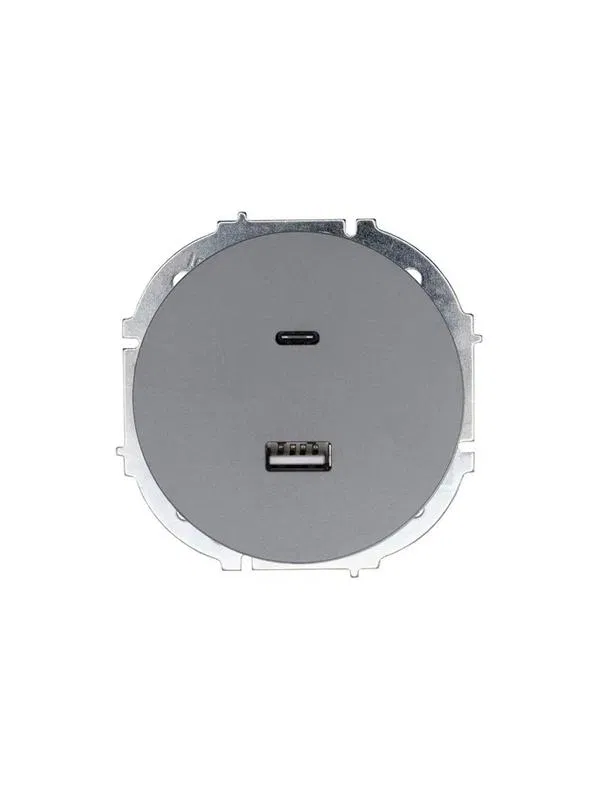 Розетка 1-м СП OSEN TC+ USB разъем механизм сер. матов. LEZARD 743-7488-192TC