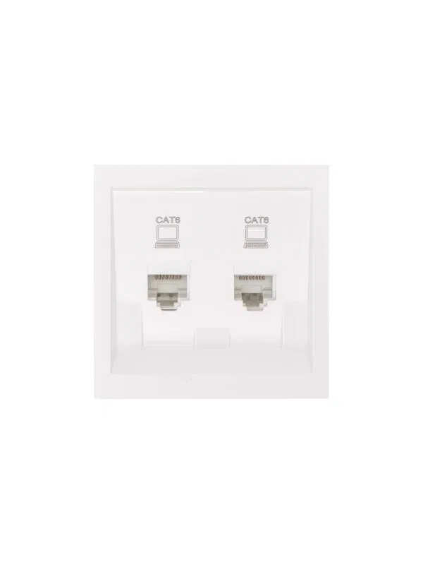 Розетка компьютерная 2-м СП ESTET механизм RJ45+RJ45 с модулем CAT6 IP20 бел. LEZARD 745-0288-142
