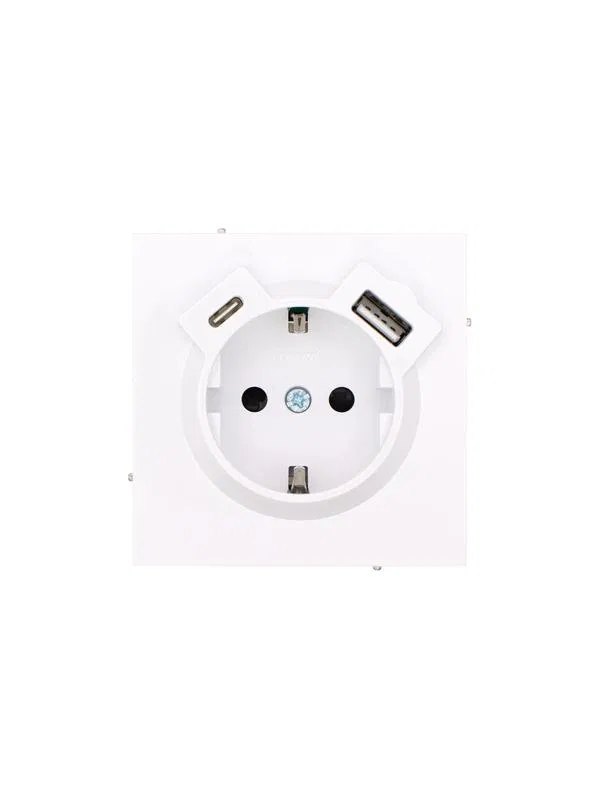 Розетка 1-местн. СП с заземл. ESTET механизм + USB type A + type C IP20 16А бел. LEZARD 745-0288-181TC