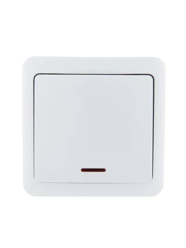 单极单路开关 Viola 10A IP20 带白光指示灯 LEZARD 751-0200-111