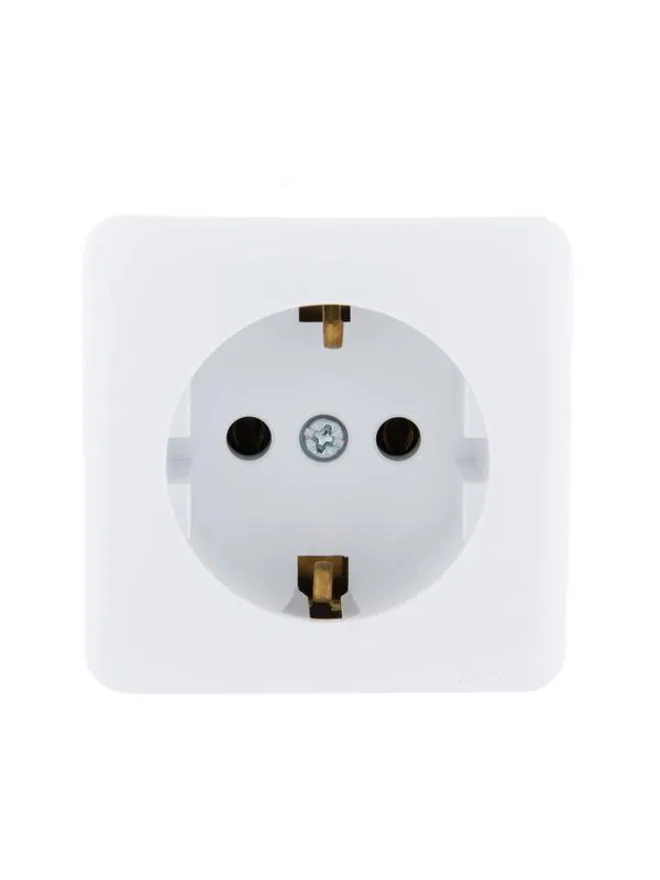 1-gang Socket Viola with grounding white LEZARD 751-0200-122
