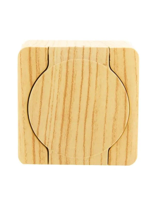 1-gang socket Viola with grounding and cover bleached oak LEZARD 751-5200-123